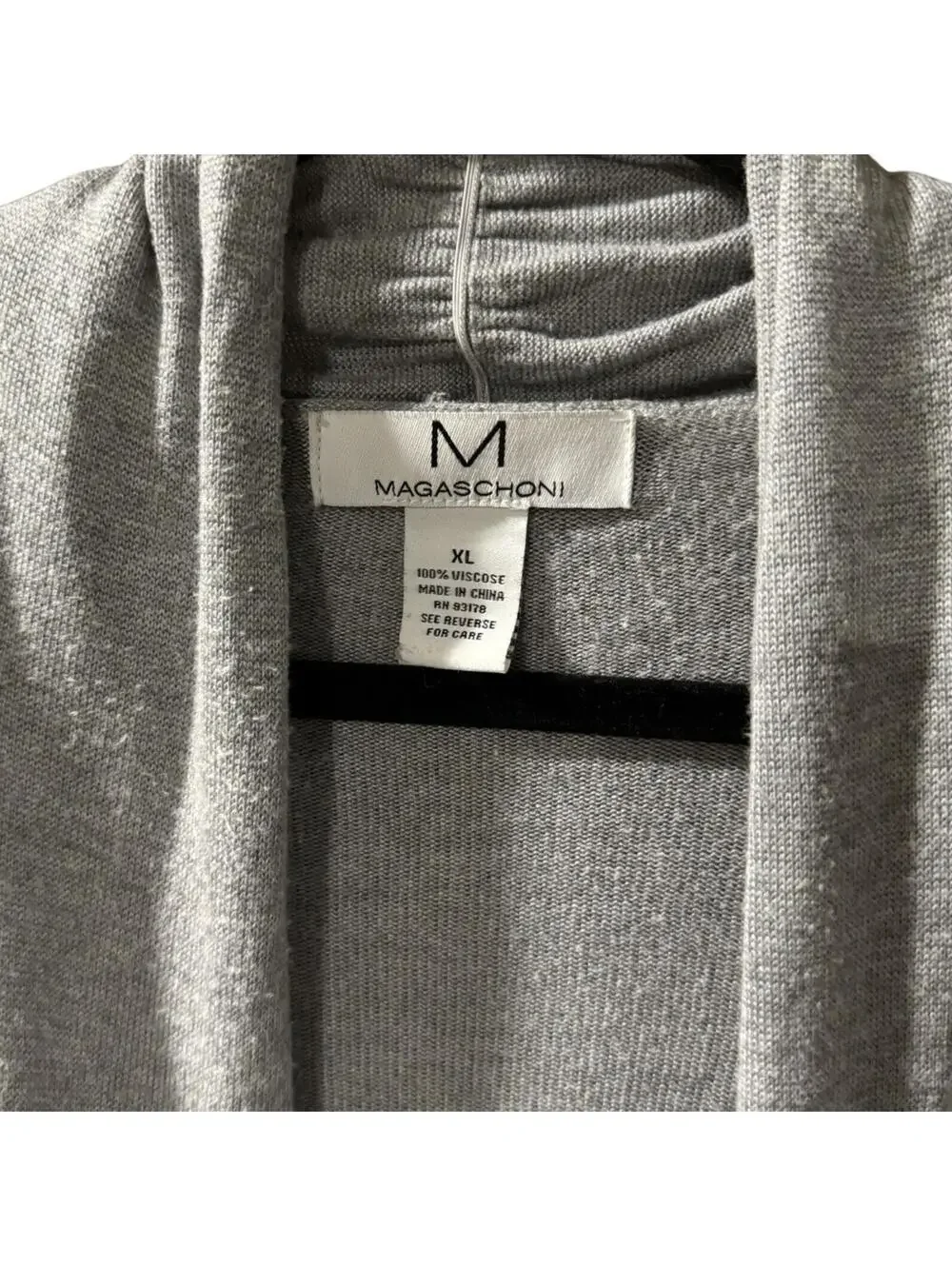 Magaschoni Gray Soft Knit Long Duster Cardigan Womens Sweater XL Extra Large